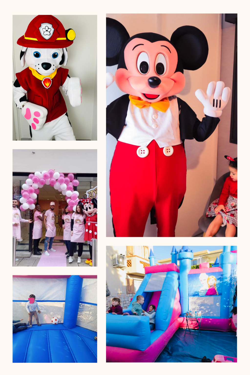 ensembme photos location kidazur château gonflable et mascotte