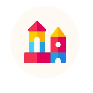 château gonflable coloré