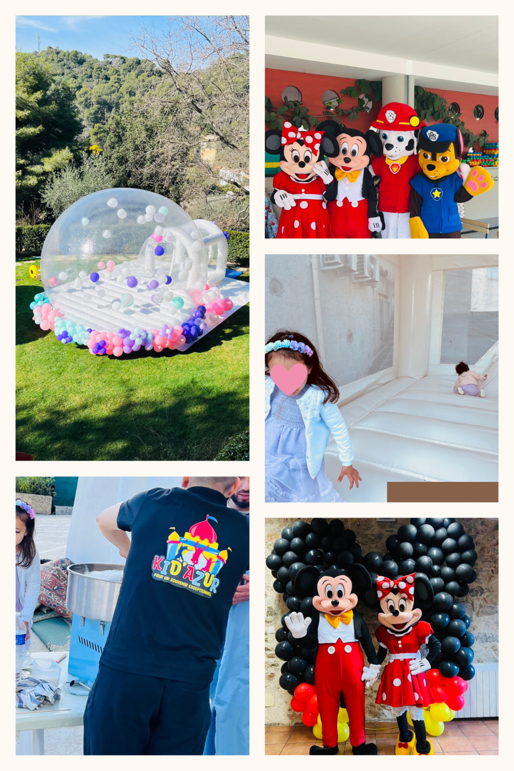 Revivez les moments inoubliables avec nos mascottes et structures gonflables ! Réservez dès maintenant pour une fête remplie de souvenirs !