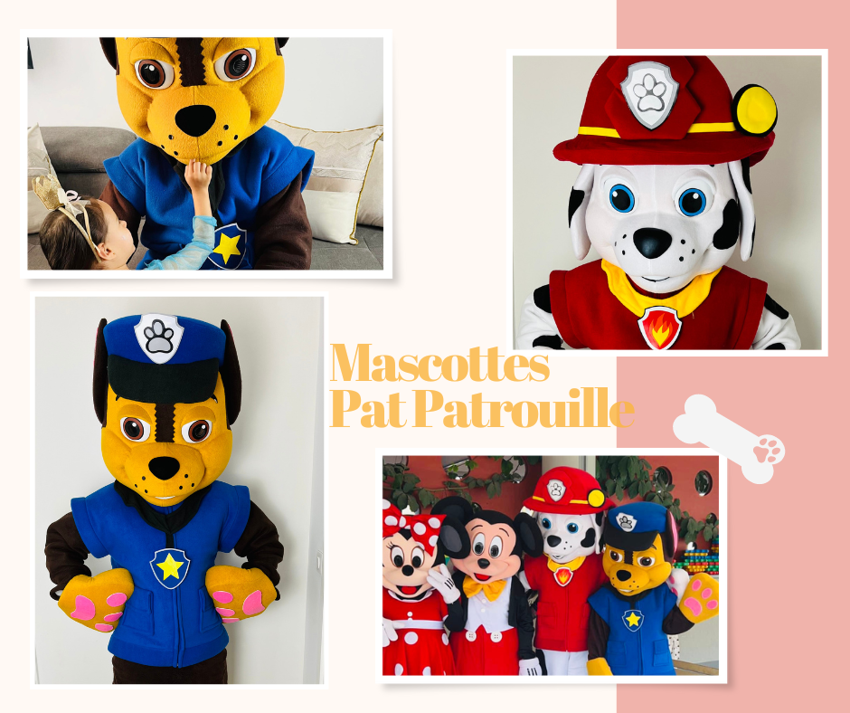 Location mascottes pat patrouille Chase et Marcus