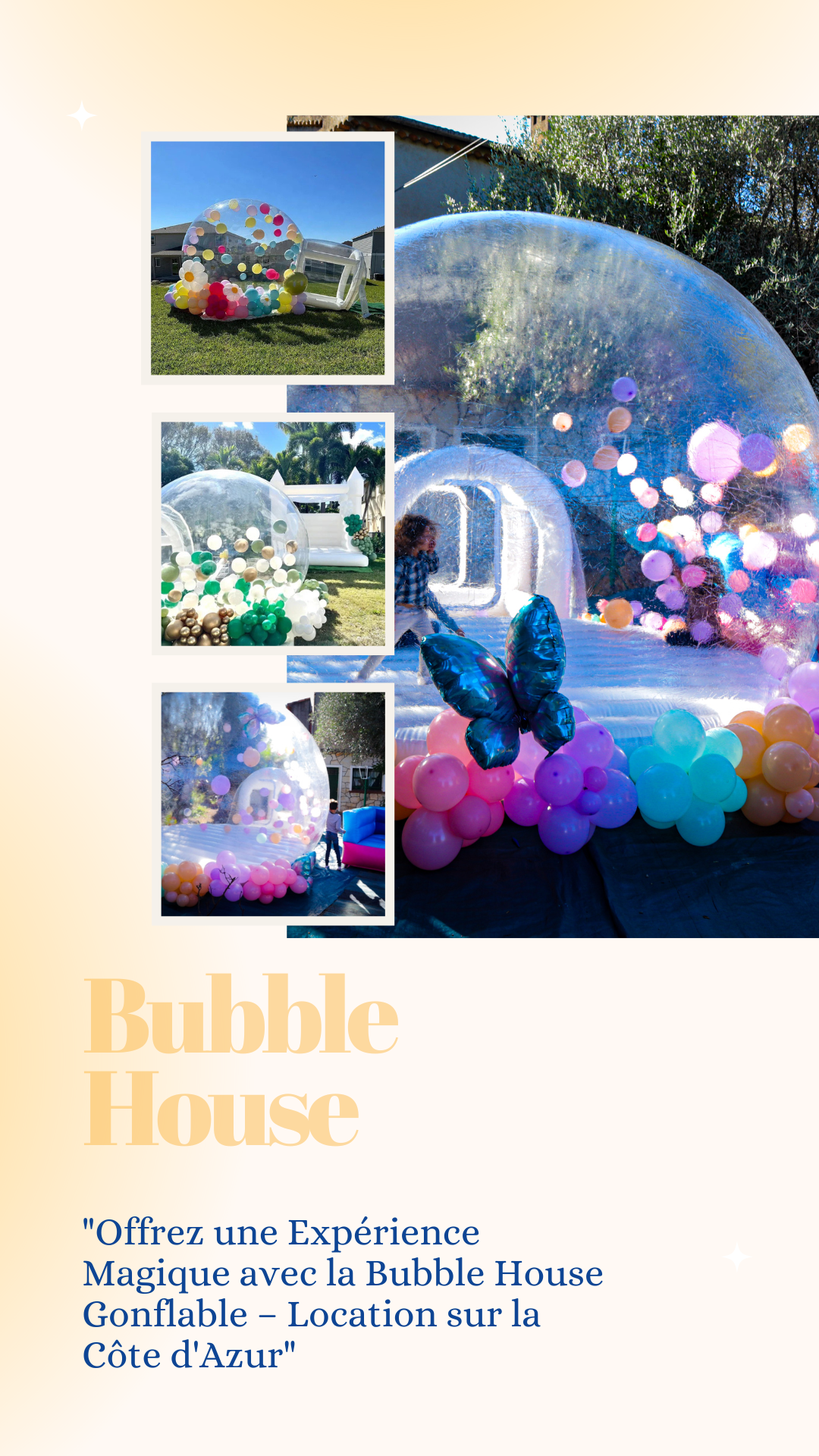 Bubble House décorée avec des ballons pour événement festif sur la Côte d'Azur
