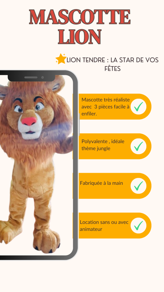 Location mascotte lion jungle
