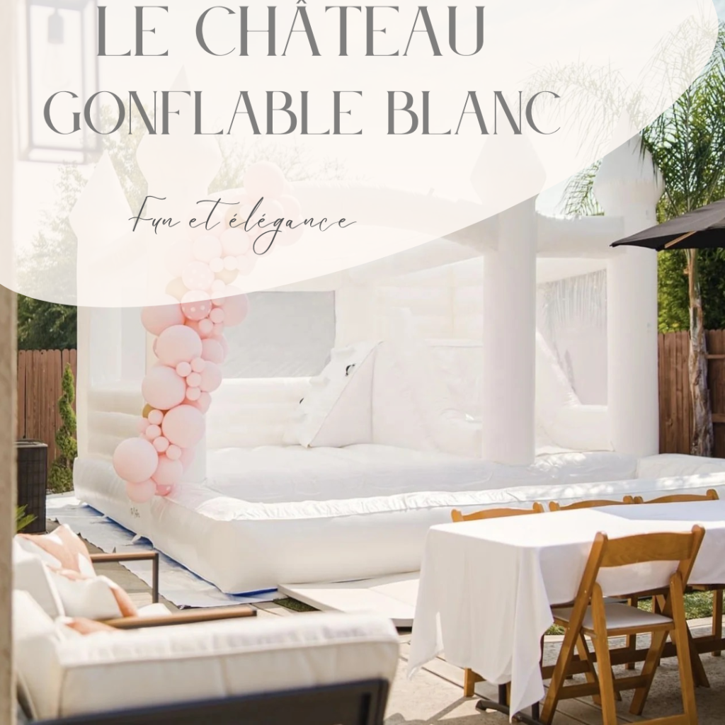 Chateau gonflable blanc pour mariage